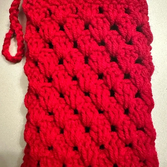 Handcrafted Red Crochet Phone Cover