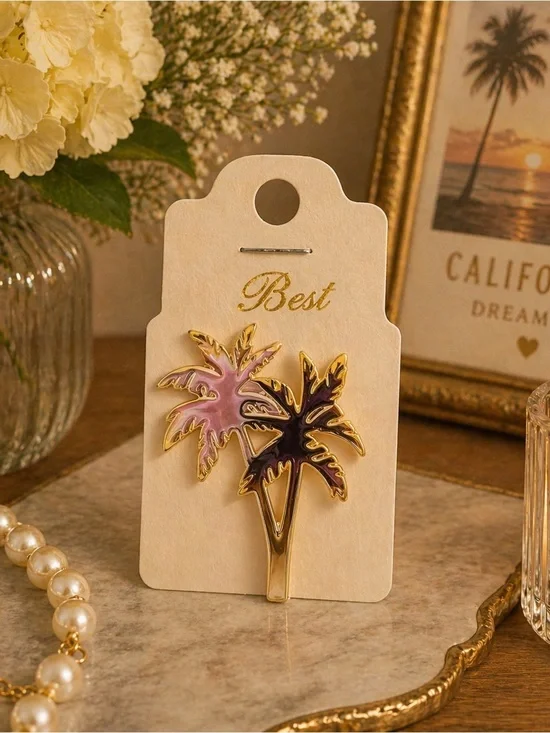Palm Tree Enamel Pin Set - brooch Palm Trees