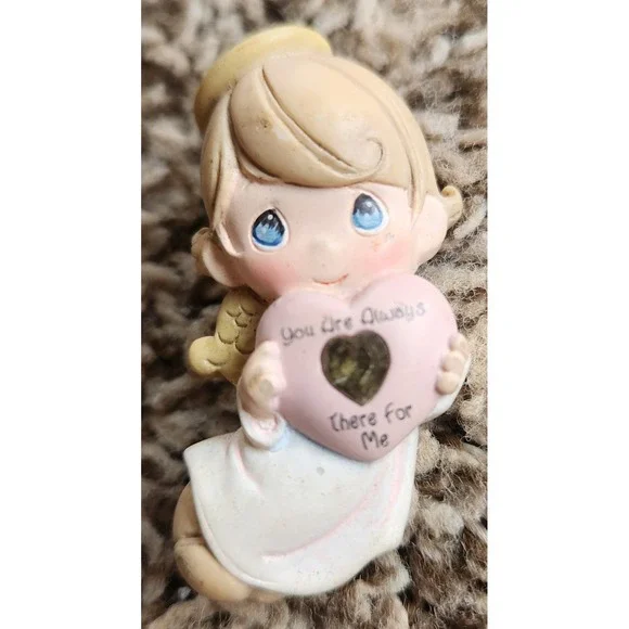 Precious Moment Angel Heart Brooch Pin You Are Always There For Me Vintage Resin