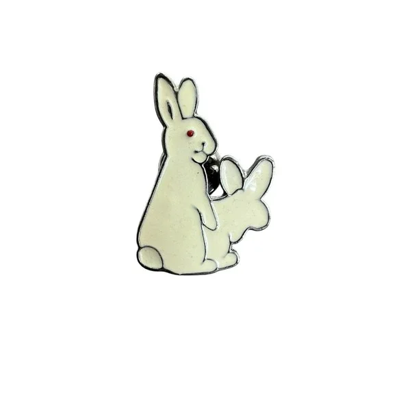 Rabbit Enamel Pin Cute Bunny Lapel Pin Animal Brooch 1.18 Inches‎