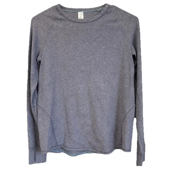 Ivivva By Lululemon Girls 14 Gray Thumbhole Athletic Top Long Sleeve Yoga