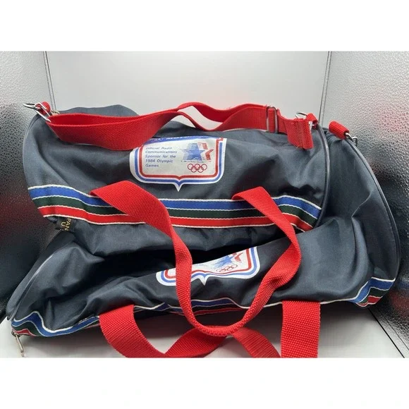 Lot Of 2 Vintage‎ 1984 Official Radio Olympic Motorola Duffel Bag Gym Travel