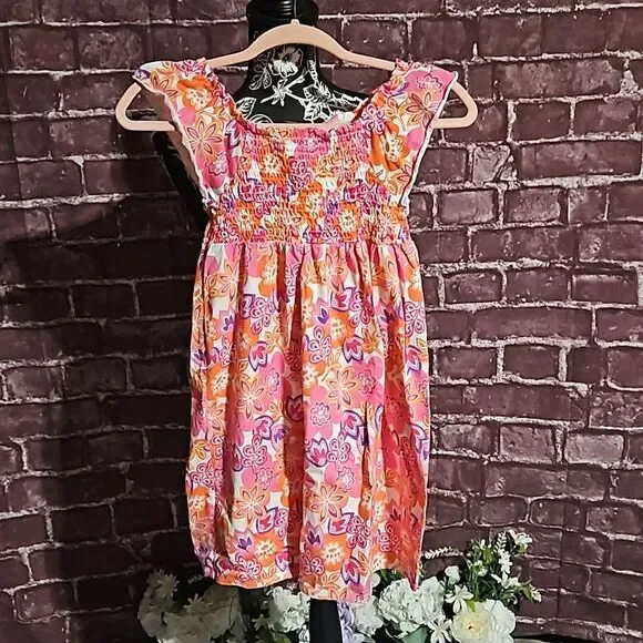 Faded Glory 🦊Girl's Floral Pink & Purple Sundress size Large (10-12)