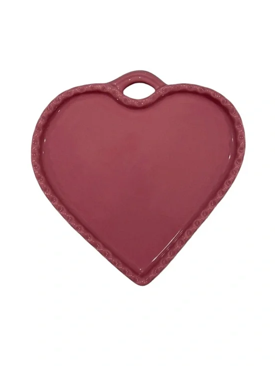 Williams Sonoma Heart Shaped Pink Ceramic Dish 7x7