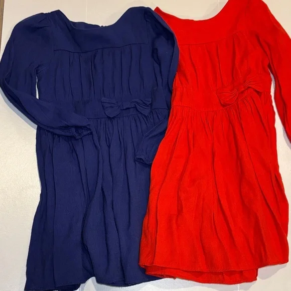Charming Kids Casual Dresses in Blue and Red