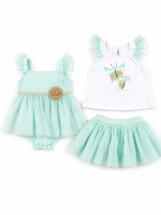 Babyrageous Baby Girl Outfit Bundle 9M Tutu Dress Skirt Set Summer Clothes Lot