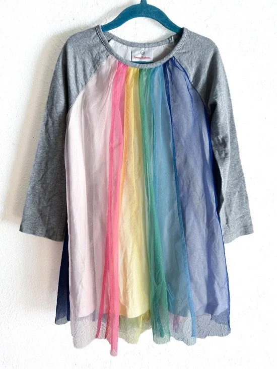 Hanna Andersson Rainbow Tulle Dress Girls Size 110 / 5 Princess Party Dress