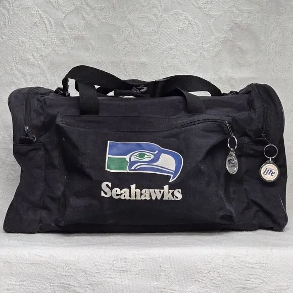 Seattle Seahawks NFL Miller Lite Beer Duffle Bag Vintage Football Sports Travel