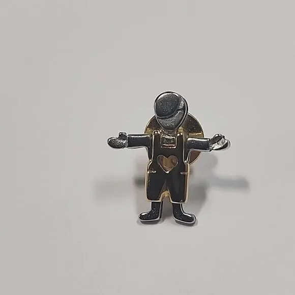 Child Heart Gold and Silver Tone Vintage Lapel Pin