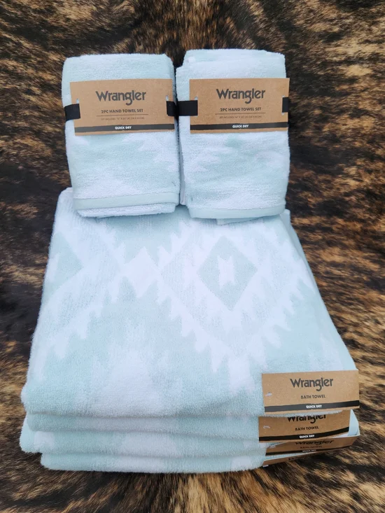 Wrangler Bath Towel Set - Canyon Ranch Blue Aztec