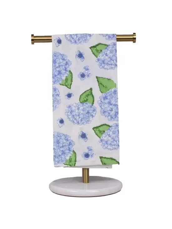 Pair of Hydrangea Hand Towel White/Blue   20x28