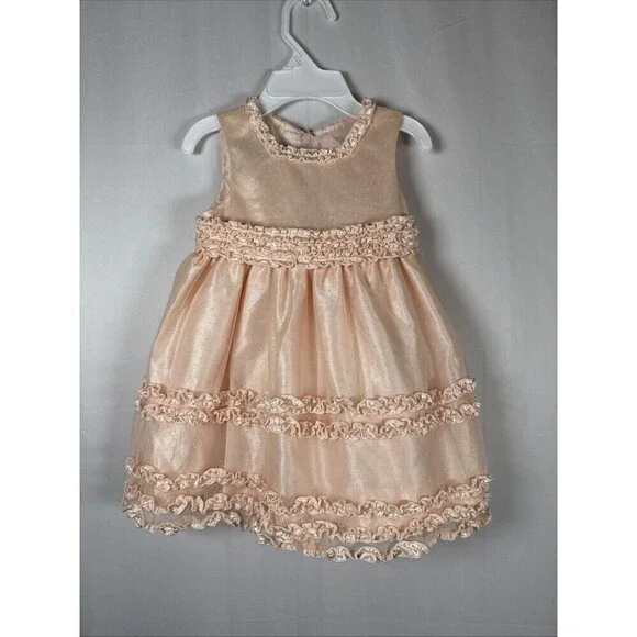 Love Girls Peach Ruffle Sleeveless Dress Size 9 M Preowned