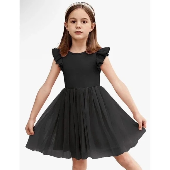 NWOT Toddler Girl Black Tutu Dress 4T‎ | Fluffy Tulle Party Photo Shoot Sundress