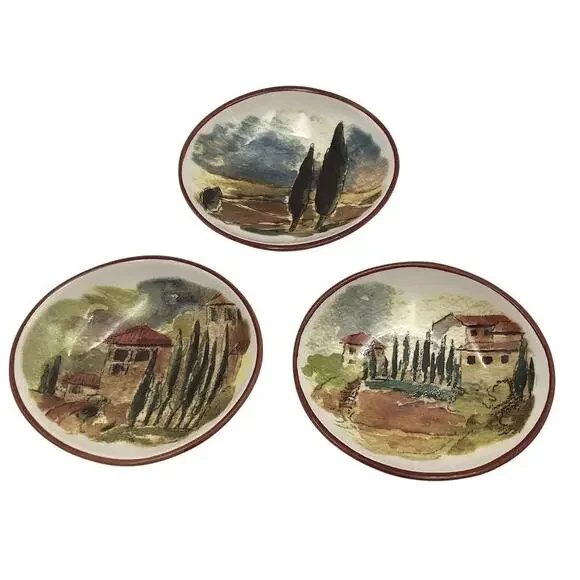 Williams‎ Sonoma Tuscan Landscape Dipping Bowls Set of 3 Multicolor