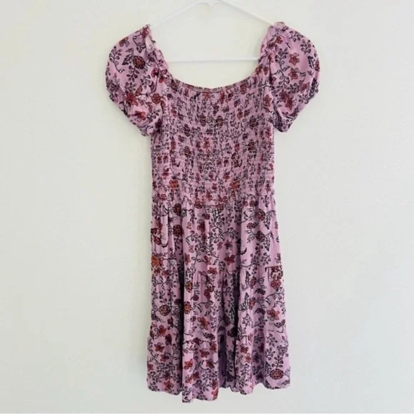 Art Class Purple Floral Mini Dress Large