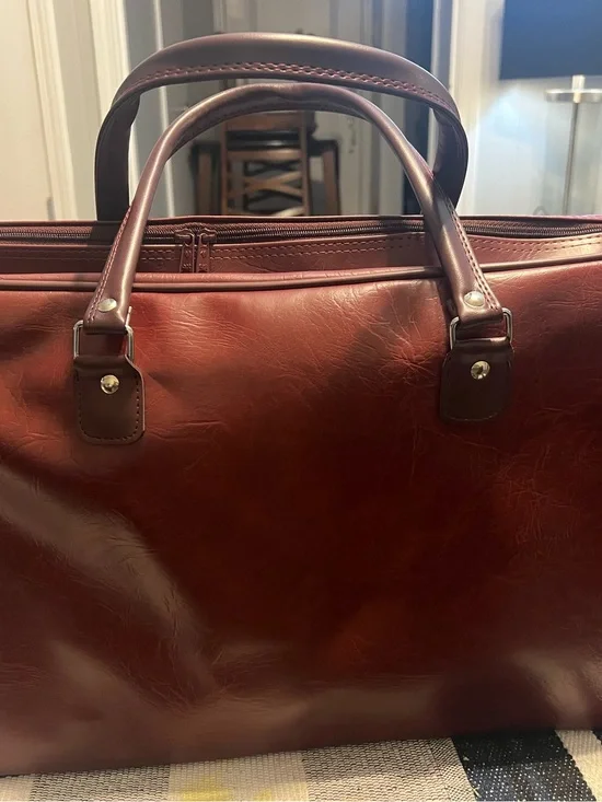 Men's Classic Leather Duffel Bag - Rich Brown
