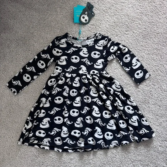Posh‎ Peanut Disney The Nightmare Before Christmas Long Sleeve Dress NWT 2T