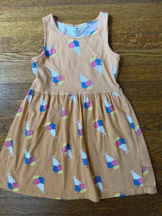 H&M Girls' Ice Cream Print Tank Dress Size 5-6