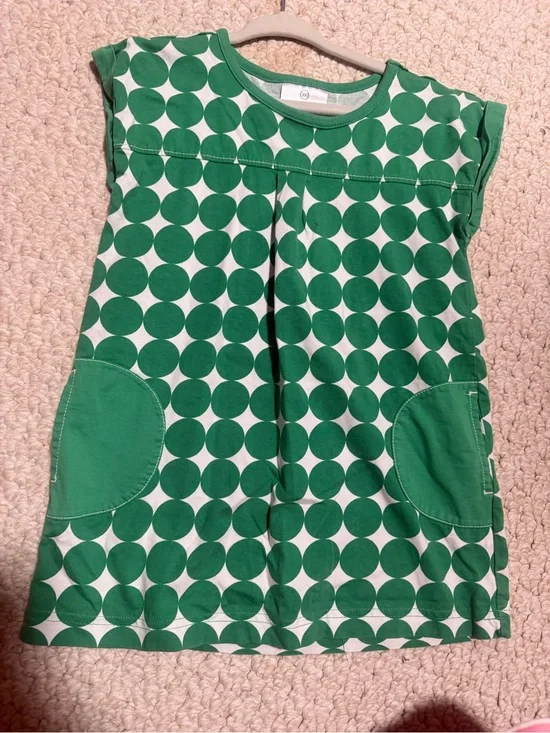 Hannah Andersson Kids Green Dot Dress