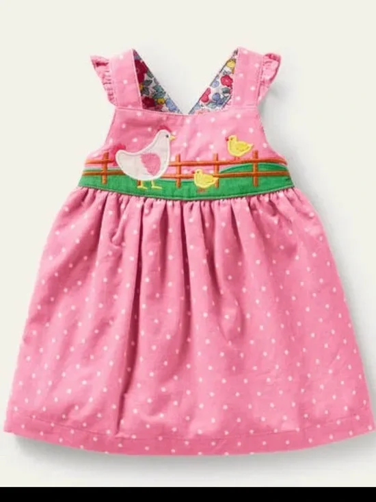 Mini Boden Spotty Appliqué Cord Pinnie