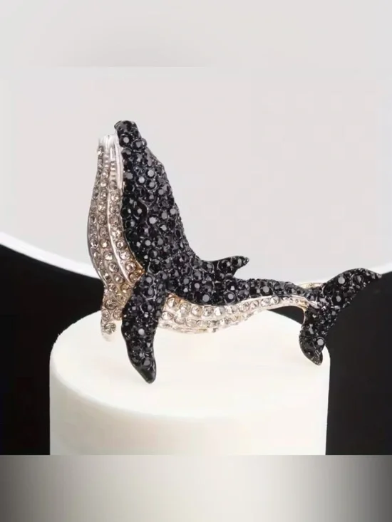 Sparkle Dolphin Fish Brooch Pin