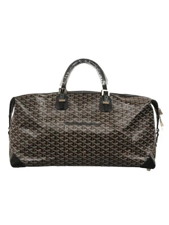 Goyard Boeing 55 Duffle Bag Black Brown Travel Carry On Weekend Luggage Silver