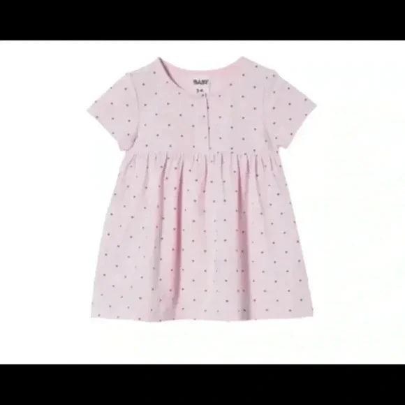 Cotton On Millie Sort Sleeve Dress Lavender 18/24 Months Polka Dot
