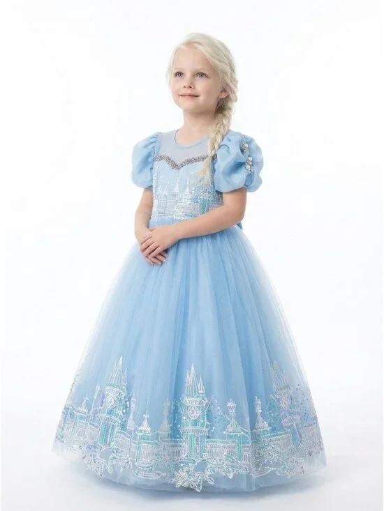 Girls Elsa Inspired Princess Dress Costume (Size 5)