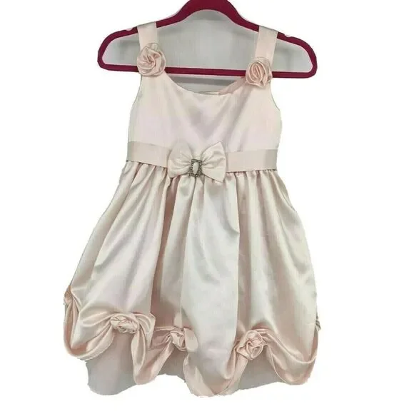 Flower girl  Dress Girl Fancy Pink‎ Dress Flowers Tule Rose Spring Goofy