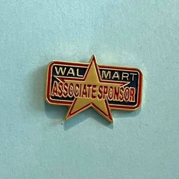Walmart Lapel Pin Associate Sponsor‎ Vintage Tack Pin Lanyard