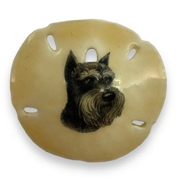 Schnauzer Sand Dollar Brooch Pin