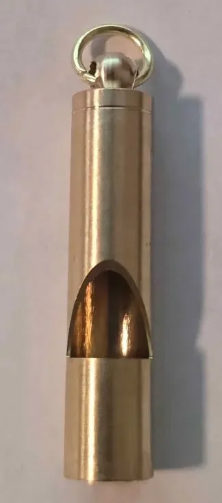 Dual Tone Brass Whistle For Camping and perfect for your Key Chain