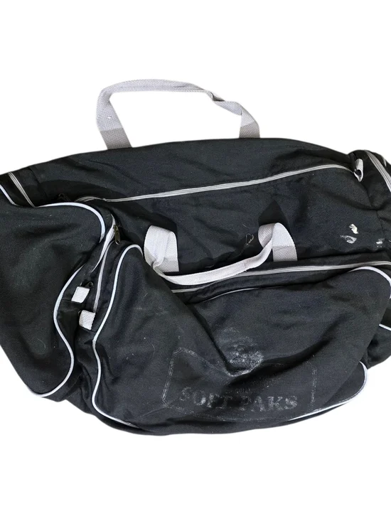 Classic Black Men’s Duffel Bag with White Trim