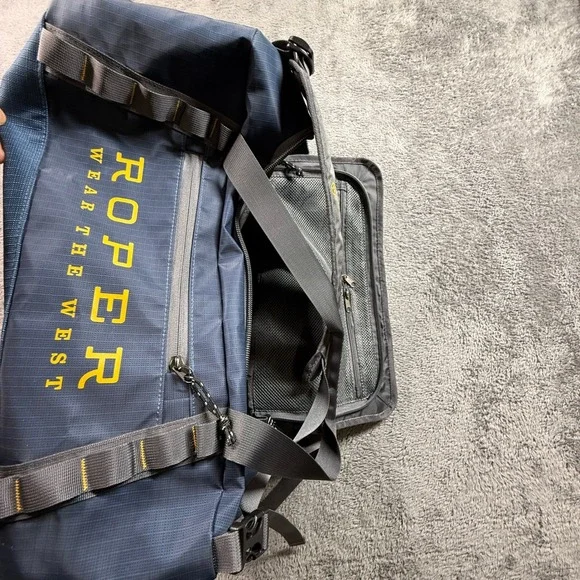 Roper Duffel Bag Backpack Unisex Large Blue Excellent Wear the West 23in Rodeo