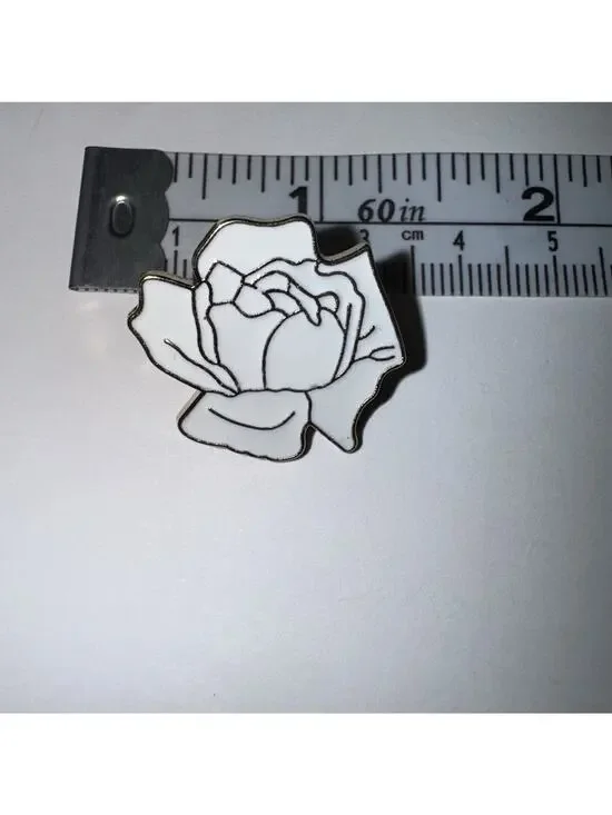 White Lotus Pin Brooch