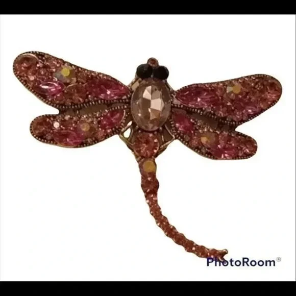 Crystal Vintage Dragonfly Brooches for Women Large Insect Brooch NWBOX