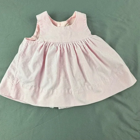 Vintage Baby Pink Dress‎ 3–6 Months Sleeveless Cotton Button Back Classic