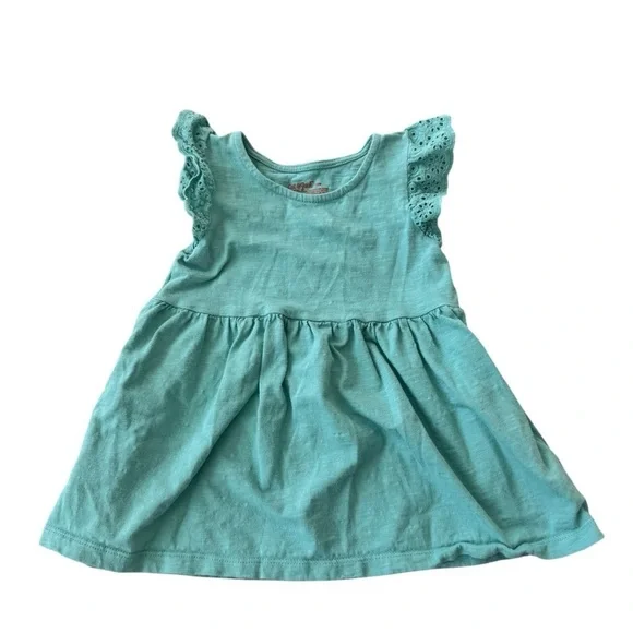 Cat & Jack Baby Girl Flutter Sleeve eyelet short sleeve Dress - Size 18 Months