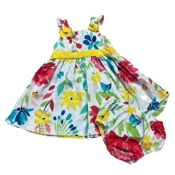 Nannette‎ Baby Girls Dress floral Two Piece Size 6-9 Months