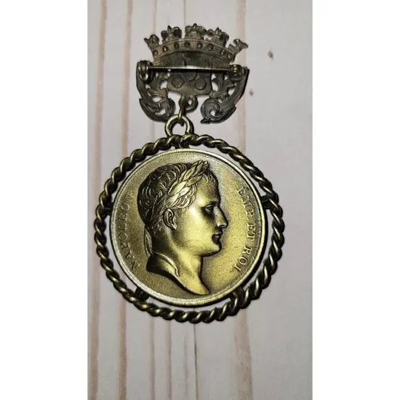 Signed Andrieu.F Napoleon Cliche Medal made into Brooch 1820's France