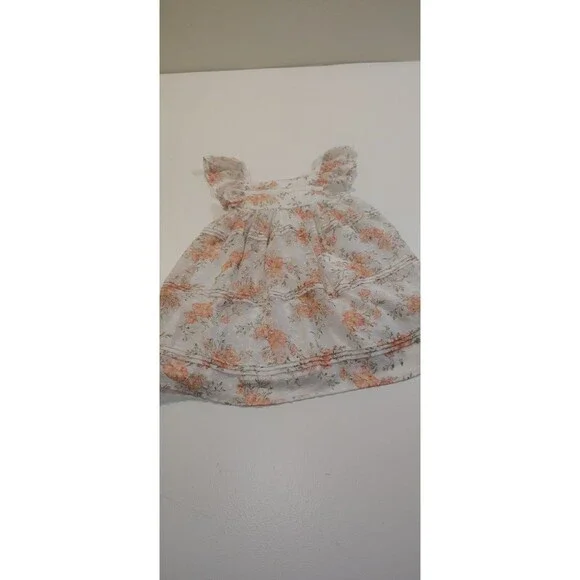 Rachel Zoe Floral Dress Size 5T Sleeveless White Orange Pink