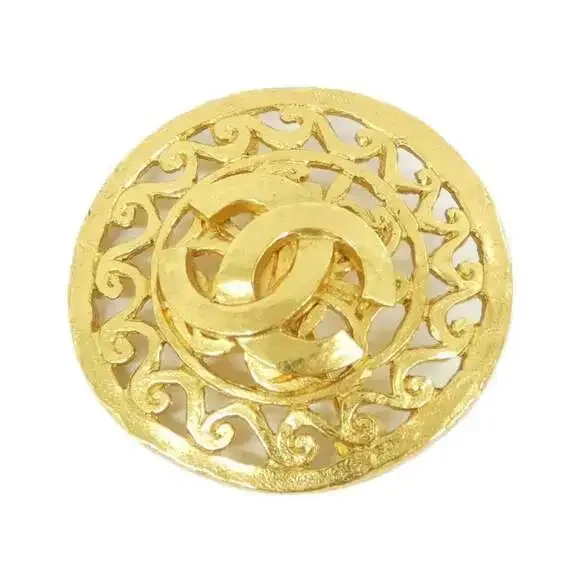 CHANEL Gold Brooch