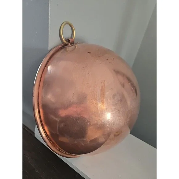 Williams Sonoma France Copper Mixing Whisking Bowl Round Bottom Ring 11