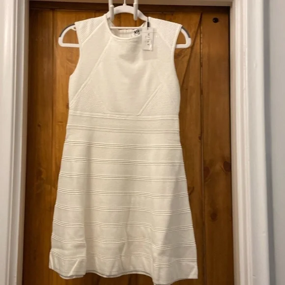 Milly Minis Girls Textured Swing Dress In White Size 14 NWT