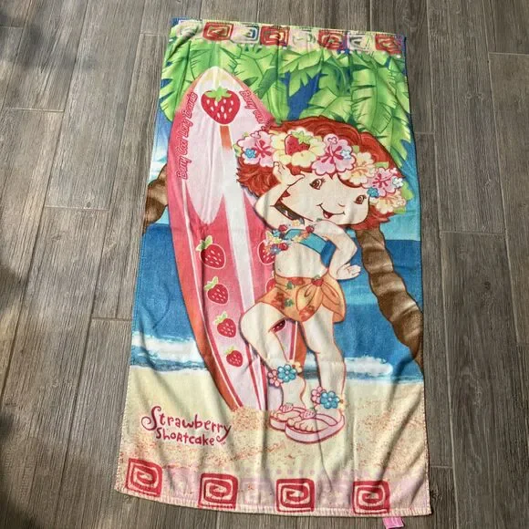 Vintage 2005 Strawberry Shortcake Berry Cool Long Surf Board Beach Towel
