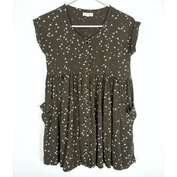 Tucker + Tate Green Floral Dress Girls Size Medium