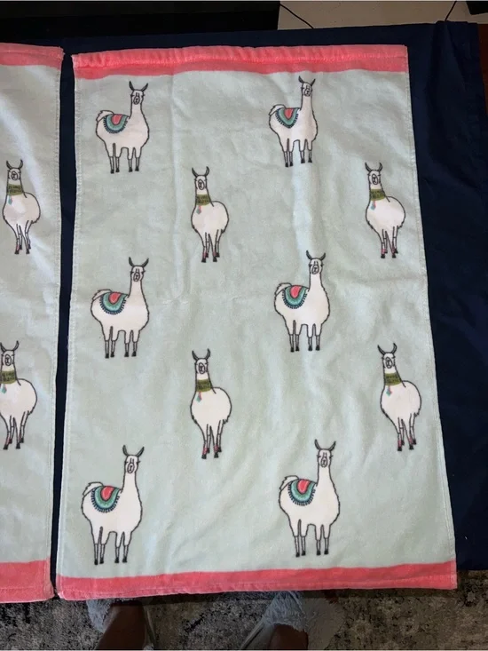 Artisan de Lux Velour Llama 12x28in Bathroom Cottagecore Country Hand Towels