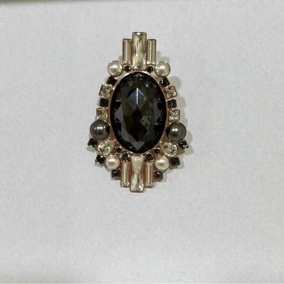 Swarovski Black Crystal Brooch & Pendant with Pearls