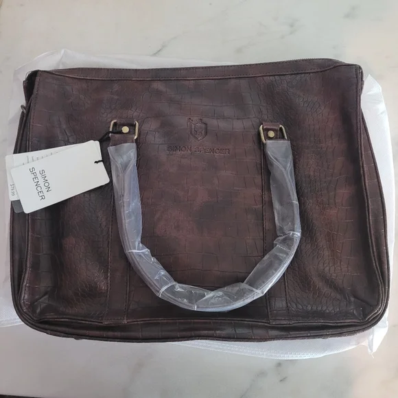 Simon Spencer Brown Handcrafted Winchester Briefcase Bag