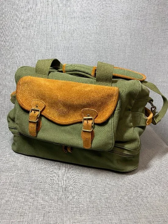 Vintage Eddie Bauer Duffle Bag for Travel Canvas Suede Duffel Bag Carry on Men